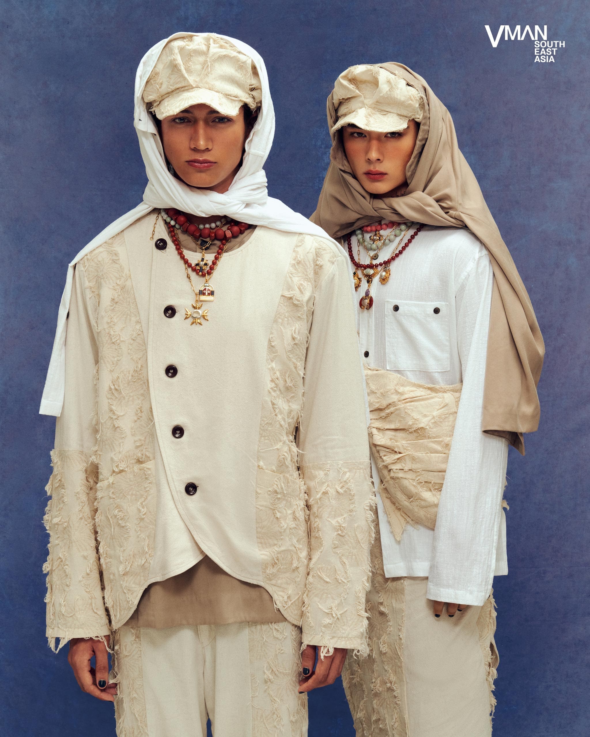 Diego and Eugene wear all clothing CONSTRUCTION LAYERS