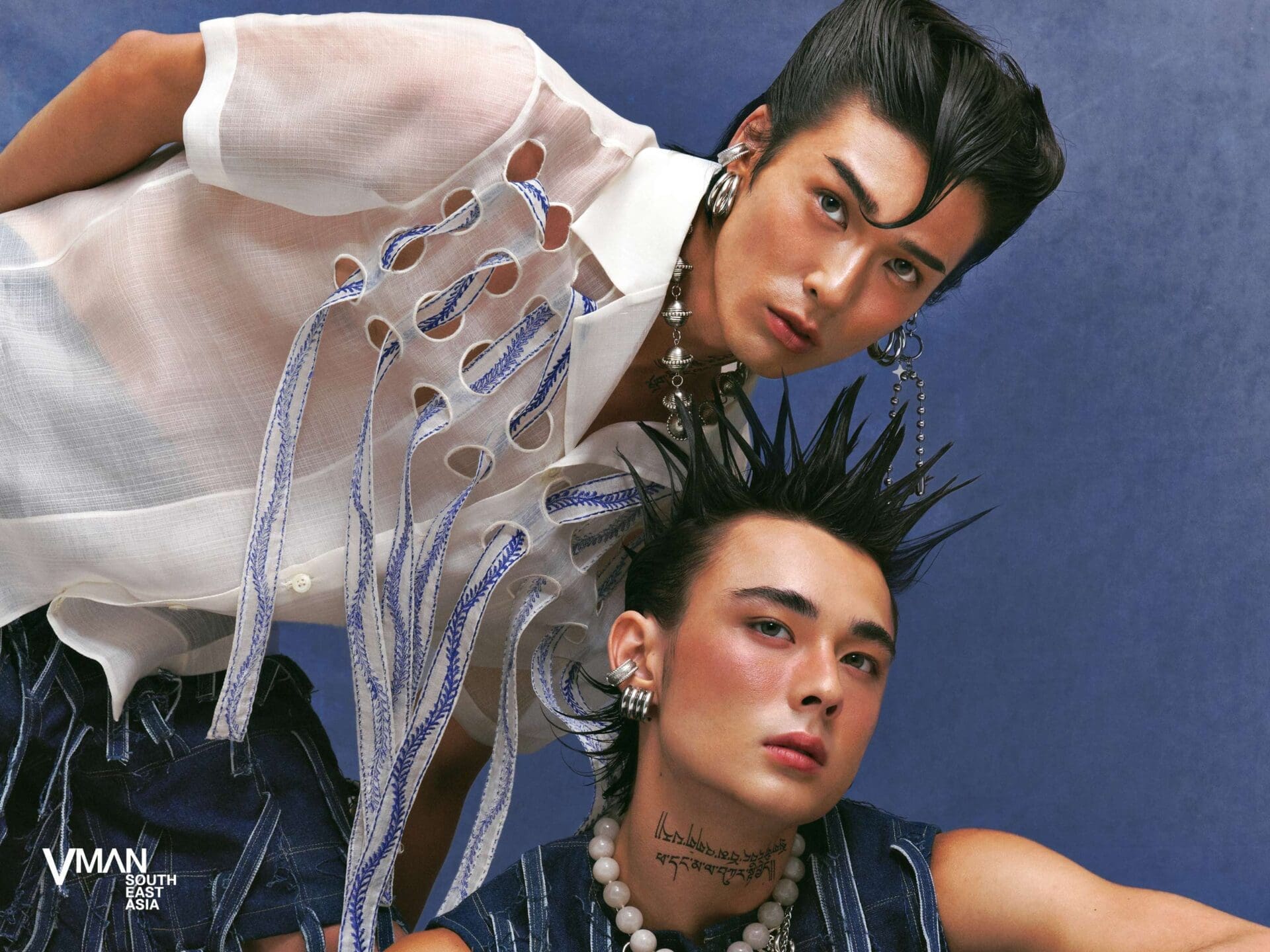 Kensuke and Eugene wear all clothing KELVIN MORALES / Accessories J MAKITALO and ANTLER