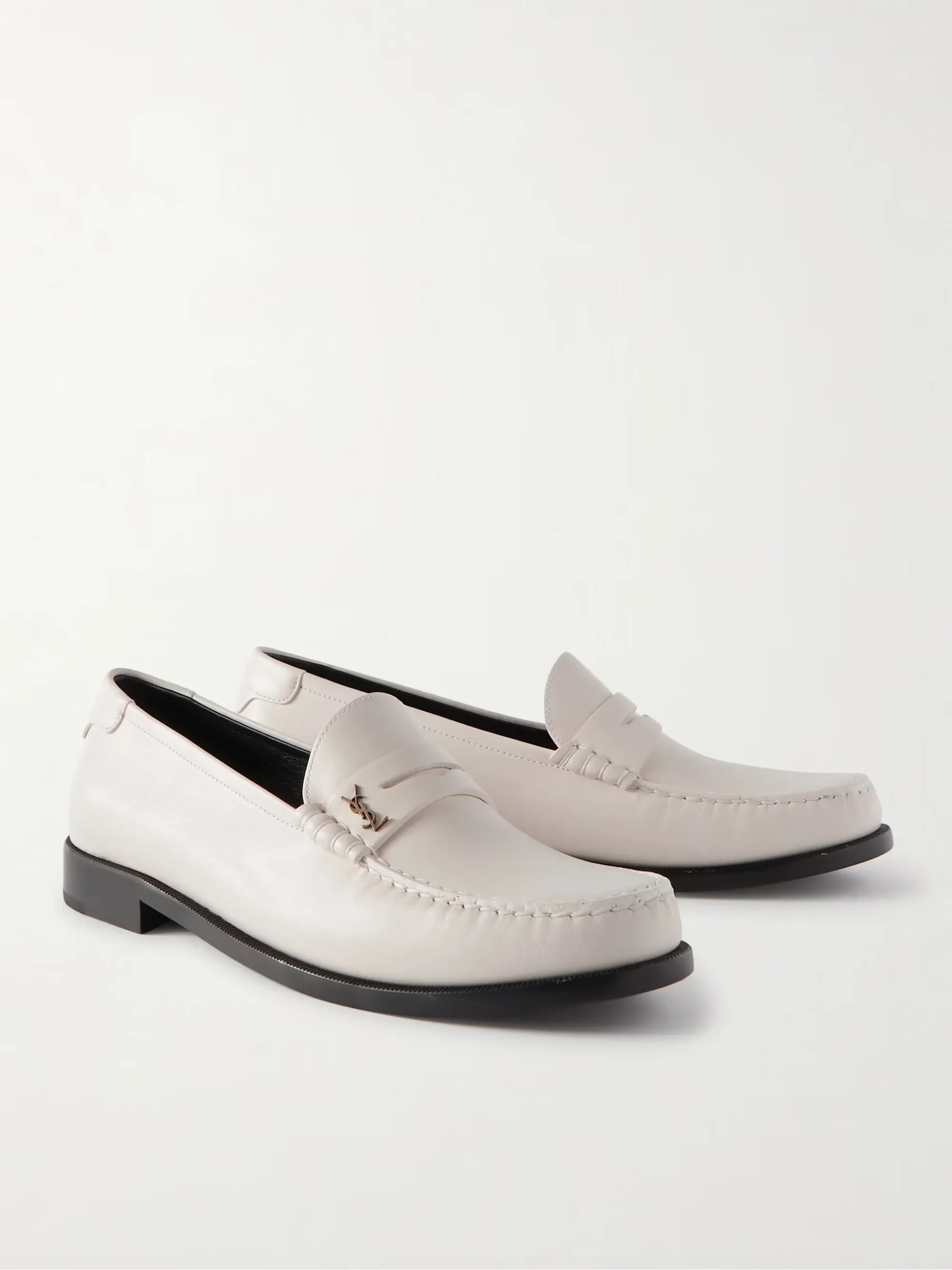 Saint Laurent Logo-Embellished Leather Penny Loafers